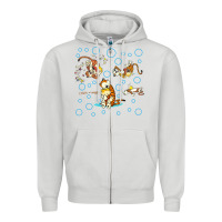 Dove Grey calvin and hobbes Zipper Hoodie - artisFamous
