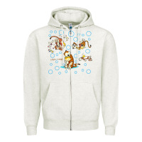 Oatmeal Heather calvin and hobbes Zipper Hoodie - artisFamous