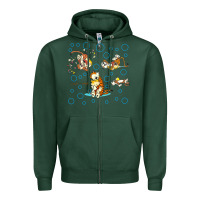 Sports Green calvin and hobbes Zipper Hoodie - artisFamous