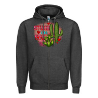 Charcoal Heather stuck on you cactus Zipper Hoodie - JahusDesignShop