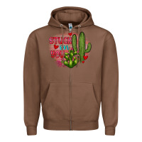 Chestnut stuck on you cactus Zipper Hoodie - JahusDesignShop