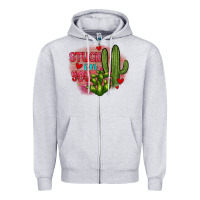 Heather Grey stuck on you cactus Zipper Hoodie - JahusDesignShop