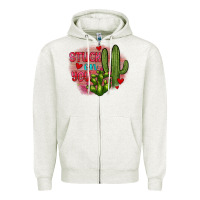 Oatmeal Heather stuck on you cactus Zipper Hoodie - JahusDesignShop
