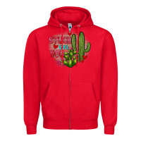 Red stuck on you cactus Zipper Hoodie - JahusDesignShop