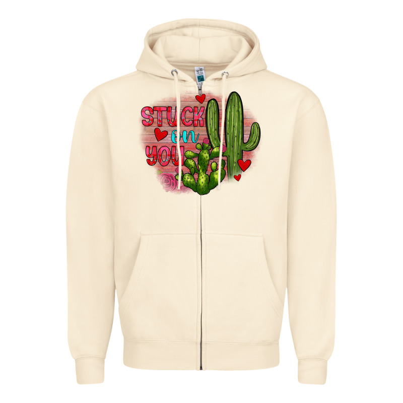 Stuck On You Cactus Zipper Hoodie by JahusDesignShop | Teevron