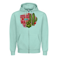 Seafoam stuck on you cactus Zipper Hoodie - JahusDesignShop