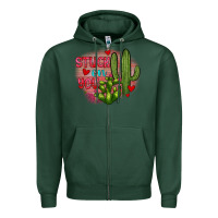 Sports Green stuck on you cactus Zipper Hoodie - JahusDesignShop