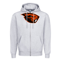 Heather Grey oregon merch tee Zipper Hoodie - artisFamous
