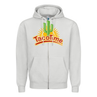 Dove Grey Resto Tacotime Zipper Hoodie - artisFamous
