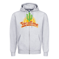 Heather Grey Resto Tacotime Zipper Hoodie - artisFamous