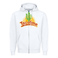 White Resto Tacotime Zipper Hoodie - artisFamous