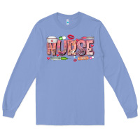 Colony Blue Nurse Valentine Long Sleeve Tee - CowhideDigitalArt