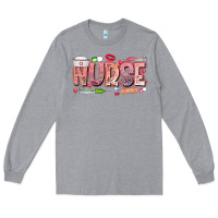 Heather Grey Nurse Valentine Long Sleeve Tee - CowhideDigitalArt