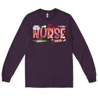 Plum Nurse Valentine Long Sleeve Tee - CowhideDigitalArt