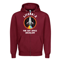 Burgundy liberals for gay space socialism Zipper Hoodie - artisFamous