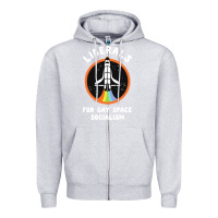 Heather Grey liberals for gay space socialism Zipper Hoodie - artisFamous
