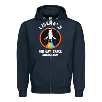Navy liberals for gay space socialism Zipper Hoodie - artisFamous