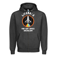 Charcoal Heather liberals for gay space socialism Zipper Hoodie - artisFamous