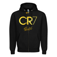Black cr7 graphic Zipper Hoodie - artisFamous
