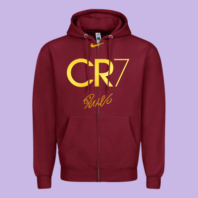 Cr7 Graphic Zipper Hoodie Designed By Artisfamous