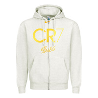 Oatmeal Heather cr7 graphic Zipper Hoodie - artisFamous
