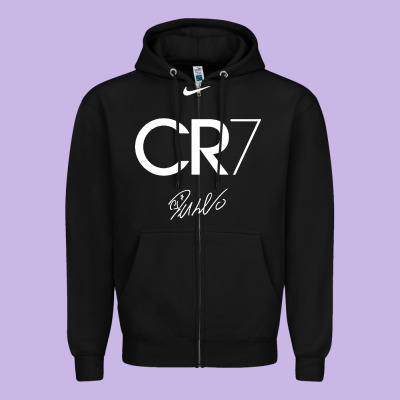 Cr7 Graphic Zipper Hoodie Designed By Artisfamous