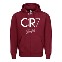 Burgundy cr7 graphic Zipper Hoodie - artisFamous
