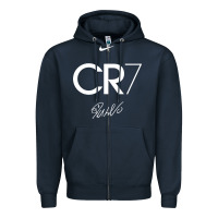 Navy cr7 graphic Zipper Hoodie - artisFamous