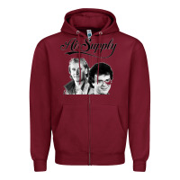 Burgundy air supply 9 Zipper Hoodie - artisFamous