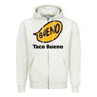 Oatmeal Heather Resto Taco Bueno Zipper Hoodie - artisFamous