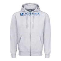 Heather Grey Lake Superior College (LSSU) Zipper Hoodie - artisFamous
