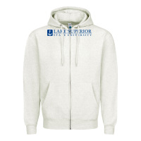 Oatmeal Heather Lake Superior College (LSSU) Zipper Hoodie - artisFamous