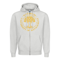 Dove Grey Maharishi International College Zipper Hoodie - artisFamous