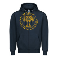 Navy Maharishi International College Zipper Hoodie - artisFamous