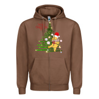 Chestnut Winnie The Pooh- Merry christmas Zipper Hoodie - artisFamous