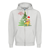 Dove Grey Winnie The Pooh- Merry christmas Zipper Hoodie - artisFamous