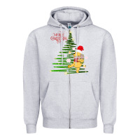 Heather Grey Winnie The Pooh- Merry christmas Zipper Hoodie - artisFamous