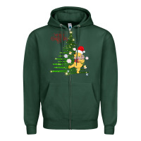 Sports Green Winnie The Pooh- Merry christmas Zipper Hoodie - artisFamous