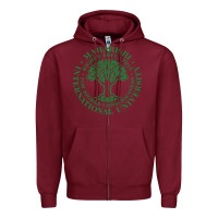 Burgundy Maharishi International College Zipper Hoodie - artisFamous