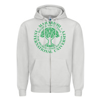 Dove Grey Maharishi International College Zipper Hoodie - artisFamous