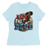 Baby Blue I back the blue Ladies Tee - FaDigitalArtStudio