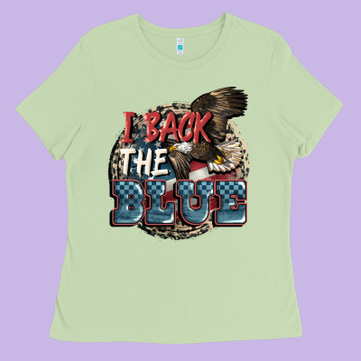 I Back The Blue Ladies Tee Designed By Fadigitalartstudio