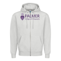 Dove Grey Palmer College of Chiropractic Zipper Hoodie - artisFamous