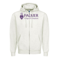 Oatmeal Heather Palmer College of Chiropractic Zipper Hoodie - artisFamous