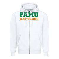 White Famu Rattlers Zipper Hoodie - artisFamous