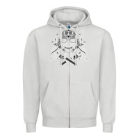 Dove Grey guns & roses 7 Zipper Hoodie - artisFamous