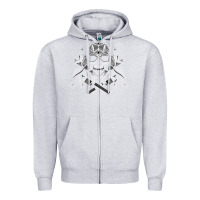 Heather Grey guns & roses 7 Zipper Hoodie - artisFamous