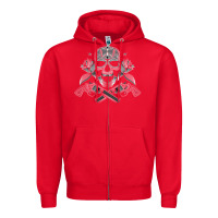 Red guns & roses 7 Zipper Hoodie - artisFamous