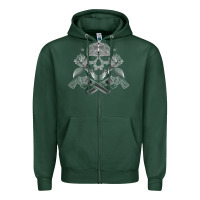 Sports Green guns & roses 7 Zipper Hoodie - artisFamous