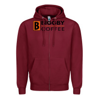 Burgundy biggby coffee Zipper Hoodie - artisFamous